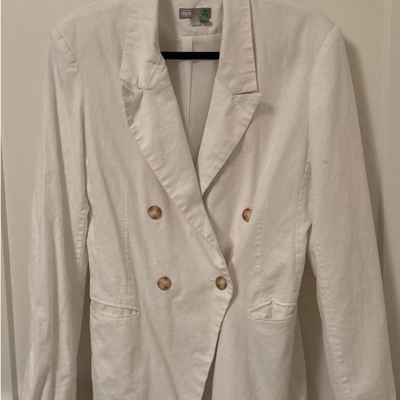 ASOS Jackets & Blazers - ASOS White Double-Breasted Blazer